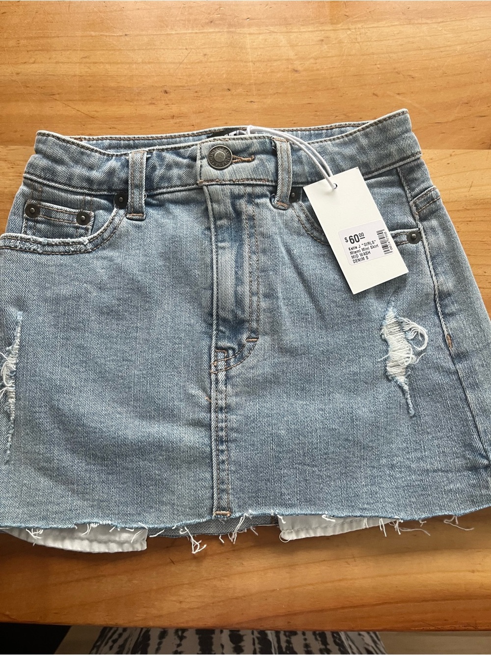 Katie J Miami Denim Mini Skirt - mid wash